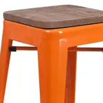 Flash Furniture CH-31320-24-OR-WD-GG Bar Stool, Stacking, Indoor