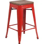 Flash Furniture CH-31320-24-RED-WD-GG Bar Stool, Stacking, Indoor