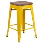 Flash Furniture CH-31320-24-YL-WD-GG Bar Stool, Stacking, Indoor