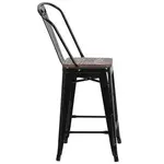 Flash Furniture CH-31320-24GB-BK-WD-GG Bar Stool, Stacking, Indoor