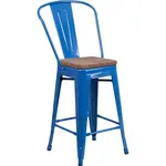 Flash Furniture CH-31320-24GB-BL-WD-GG Bar Stool, Stacking, Indoor
