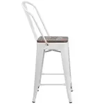 Flash Furniture CH-31320-24GB-WH-WD-GG Bar Stool, Stacking, Indoor