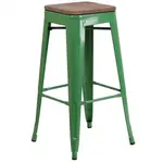 Flash Furniture CH-31320-30-GN-WD-GG Bar Stool, Stacking, Indoor