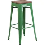 Flash Furniture CH-31320-30-GN-WD-GG Bar Stool, Stacking, Indoor