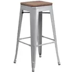 Flash Furniture CH-31320-30-SIL-WD-GG Bar Stool, Stacking, Indoor