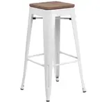 Flash Furniture CH-31320-30-WH-WD-GG Bar Stool, Stacking, Indoor