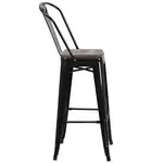 Flash Furniture CH-31320-30GB-BK-WD-GG Bar Stool, Stacking, Indoor
