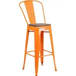 Flash Furniture CH-31320-30GB-OR-WD-GG Bar Stool, Stacking, Indoor