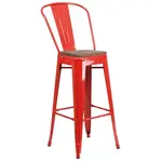 Flash Furniture CH-31320-30GB-RED-WD-GG Bar Stool, Stacking, Indoor