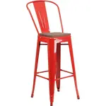 Flash Furniture CH-31320-30GB-RED-WD-GG Bar Stool, Stacking, Indoor