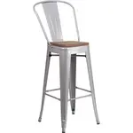 Flash Furniture CH-31320-30GB-SIL-WD-GG Bar Stool, Stacking, Indoor