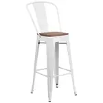 Flash Furniture CH-31320-30GB-WH-WD-GG Bar Stool, Outdoor