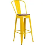 Flash Furniture CH-31320-30GB-YL-WD-GG Bar Stool, Stacking, Indoor