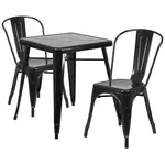 Flash Furniture CH-31330-2-30-BK-GG Chair & Table Set, Outdoor