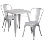 Flash Furniture CH-31330-2-30-SIL-GG Chair & Table Set, Outdoor