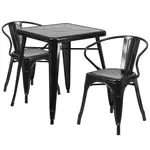 Flash Furniture CH-31330-2-70-BK-GG Chair & Table Set, Outdoor