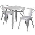 Flash Furniture CH-31330-2-70-SIL-GG Chair & Table Set, Outdoor