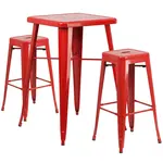 Flash Furniture CH-31330B-2-30SQ-RED-GG Chair & Table Set, Outdoor