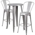 Flash Furniture CH-51080BH-2-30CAFE-SIL-GG Chair & Table Set, Outdoor