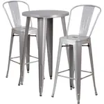 Flash Furniture CH-51080BH-2-30CAFE-SIL-GG Chair & Table Set, Outdoor