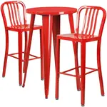 Flash Furniture CH-51080BH-2-30VRT-RED-GG Chair & Table Set, Outdoor