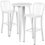 Flash Furniture CH-51080BH-2-30VRT-WH-GG Chair & Table Set, Outdoor
