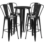 Flash Furniture CH-51080BH-4-30CAFE-BK-GG Chair & Table Set, Outdoor