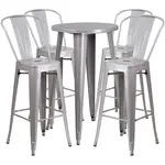 Flash Furniture CH-51080BH-4-30CAFE-SIL-GG Chair & Table Set, Outdoor