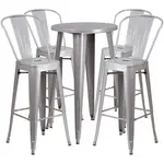 Flash Furniture CH-51080BH-4-30CAFE-SIL-GG Chair & Table Set, Outdoor