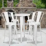 Flash Furniture CH-51080BH-4-30CAFE-WH-GG Chair & Table Set, Outdoor