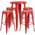 Flash Furniture CH-51080BH-4-30SQST-RED-GG Chair & Table Set, Outdoor