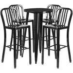 Flash Furniture CH-51080BH-4-30VRT-BK-GG Chair & Table Set, Outdoor