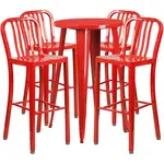 Flash Furniture CH-51080BH-4-30VRT-RED-GG Chair & Table Set, Outdoor