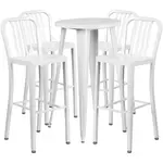 Flash Furniture CH-51080BH-4-30VRT-WH-GG Chair & Table Set, Outdoor
