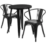 Flash Furniture CH-51080TH-2-18ARM-BK-GG Chair & Table Set, Outdoor