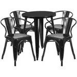 Flash Furniture CH-51080TH-4-18ARM-BK-GG Chair & Table Set, Outdoor