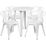 Flash Furniture CH-51080TH-4-18ARM-WH-GG Chair & Table Set, Outdoor