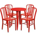 Flash Furniture CH-51080TH-4-18VRT-RED-GG Chair & Table Set, Outdoor