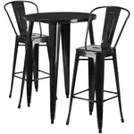 Flash Furniture CH-51090BH-2-30CAFE-BK-GG Chair & Table Set, Outdoor