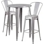 Flash Furniture CH-51090BH-2-30CAFE-SIL-GG Chair & Table Set, Outdoor
