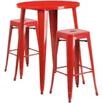 Flash Furniture CH-51090BH-2-30SQST-RED-GG Chair & Table Set, Outdoor