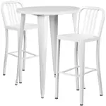 Flash Furniture CH-51090BH-2-30VRT-WH-GG Chair & Table Set, Outdoor