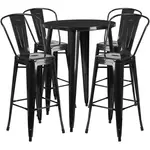 Flash Furniture CH-51090BH-4-30CAFE-BK-GG Chair & Table Set, Outdoor