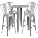 Flash Furniture CH-51090BH-4-30CAFE-SIL-GG Chair & Table Set, Outdoor