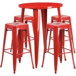 Flash Furniture CH-51090BH-4-30SQST-RED-GG Chair & Table Set, Outdoor