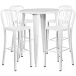 Flash Furniture CH-51090BH-4-30VRT-WH-GG Chair & Table Set, Outdoor