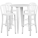 Flash Furniture CH-51090BH-4-30VRT-WH-GG Chair & Table Set, Outdoor