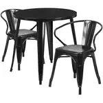 Flash Furniture CH-51090TH-2-18ARM-BK-GG Chair & Table Set, Outdoor