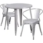 Flash Furniture CH-51090TH-2-18ARM-SIL-GG Chair & Table Set, Outdoor
