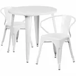 Flash Furniture CH-51090TH-2-18ARM-WH-GG Chair & Table Set, Outdoor